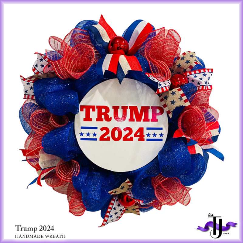 Patriotic Trump 2024 Handmade Wreath