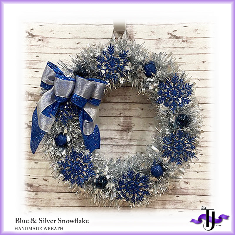 Blue & Silver Snowflake Wreath