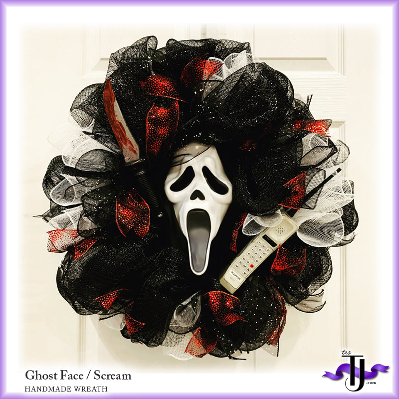 Ghost face wreath hotsell