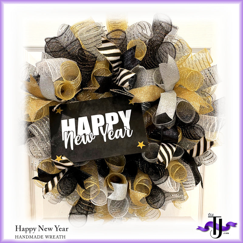 Happy New Year Wreath