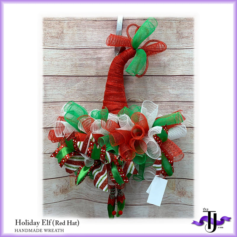Holiday Elf Wreath Door Decor
