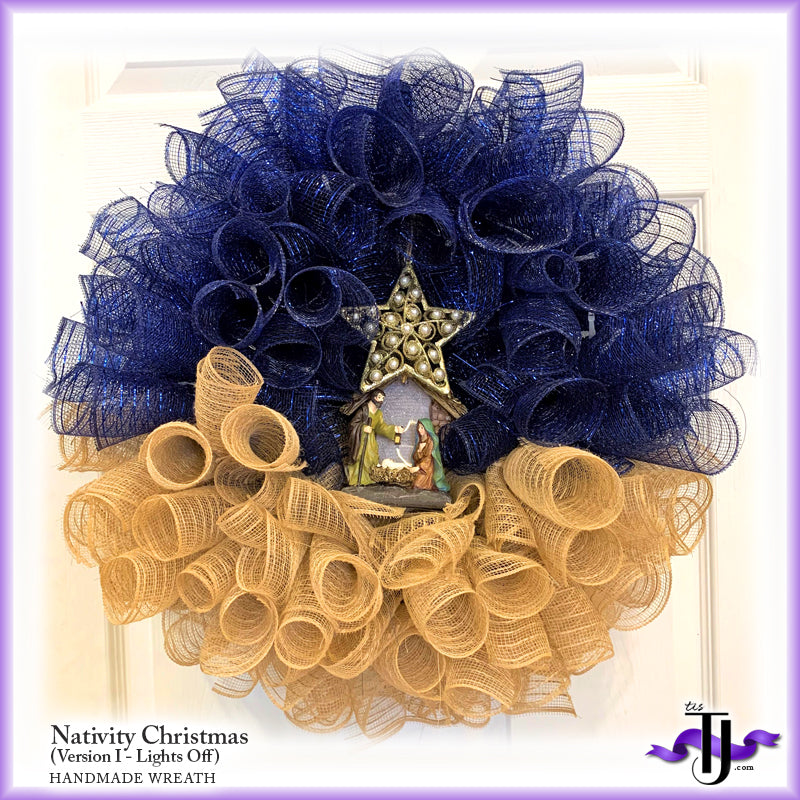 Nativity Scene Christmas Wreath