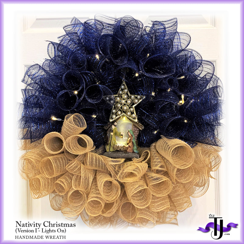 Nativity Scene Christmas Wreath