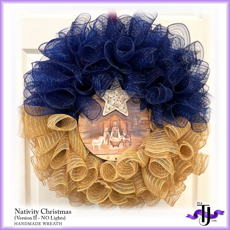 Nativity Scene Christmas Wreath