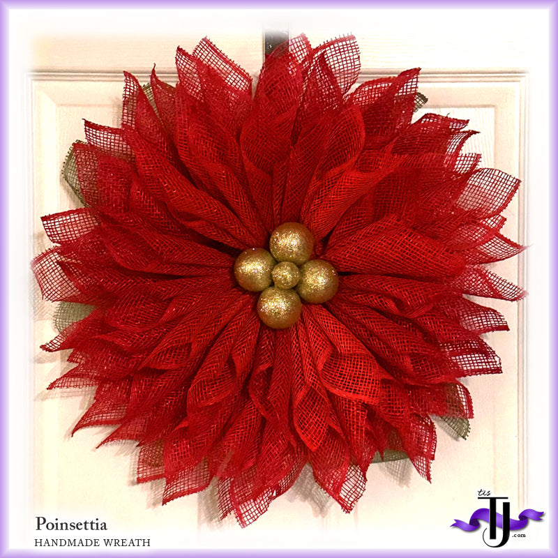 Poinsettia Handmade Wreath