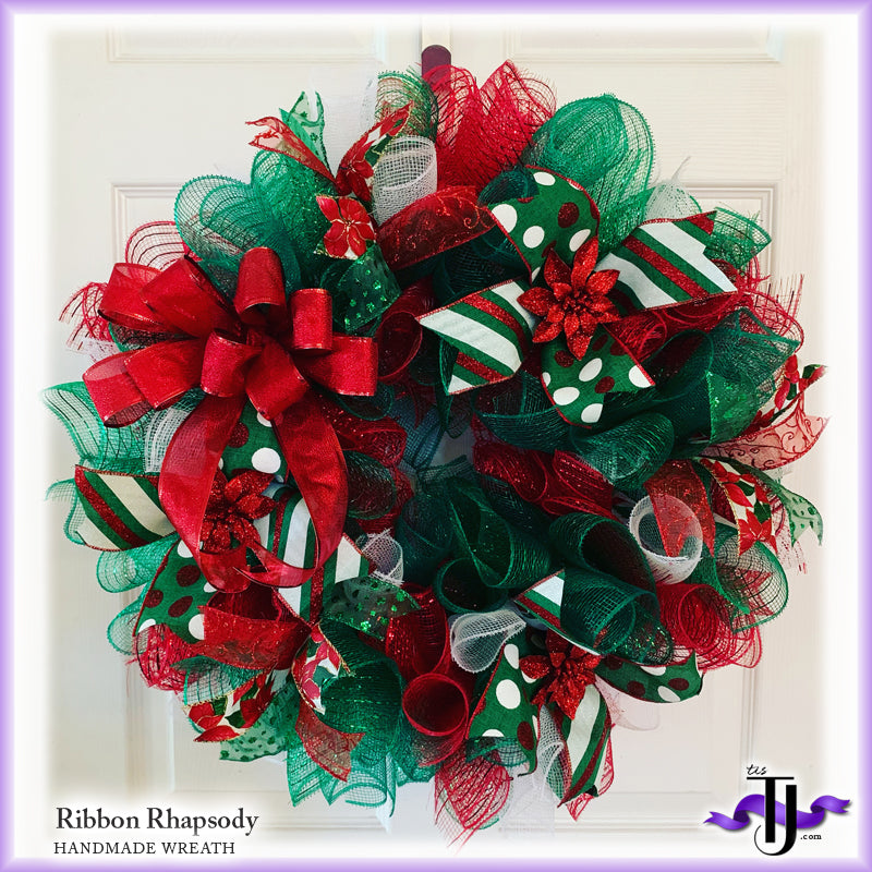Ribbon Rhapsody Christmas - Handmade Wreath