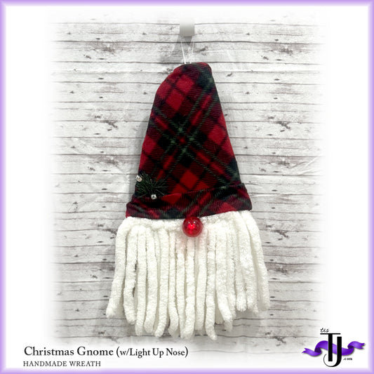 Christmas Gnome (w/Light Up Nose) Wreath