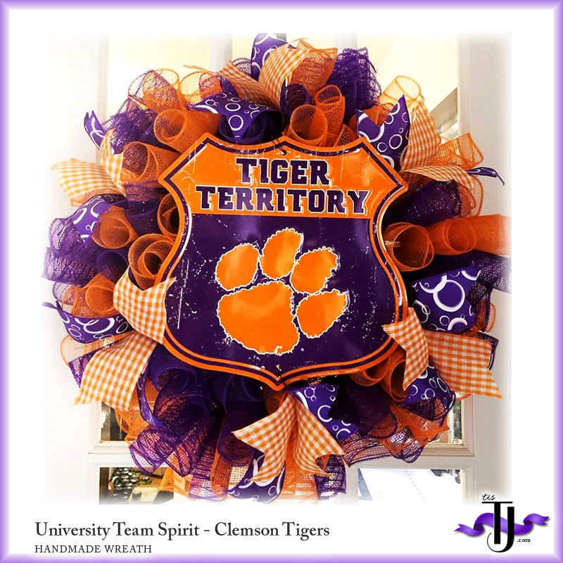 University Team Spirit Wreath - Clemson Tigers Territory