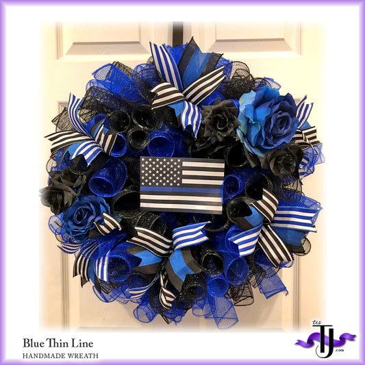 Blue Thin Line Wreath