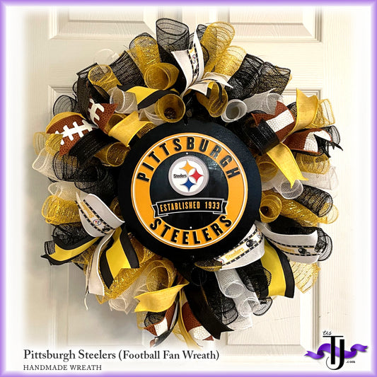 Football Fan Wreath - Pittsburg Steelers