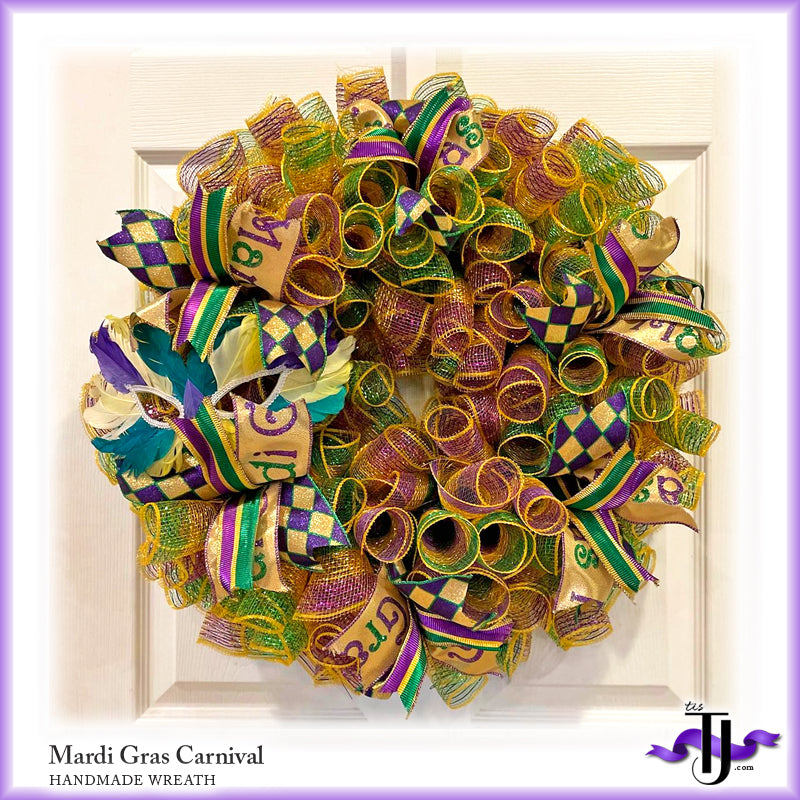 Mardi Gras Carnival Wreath