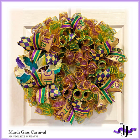 Mardi Gras Carnival Wreath