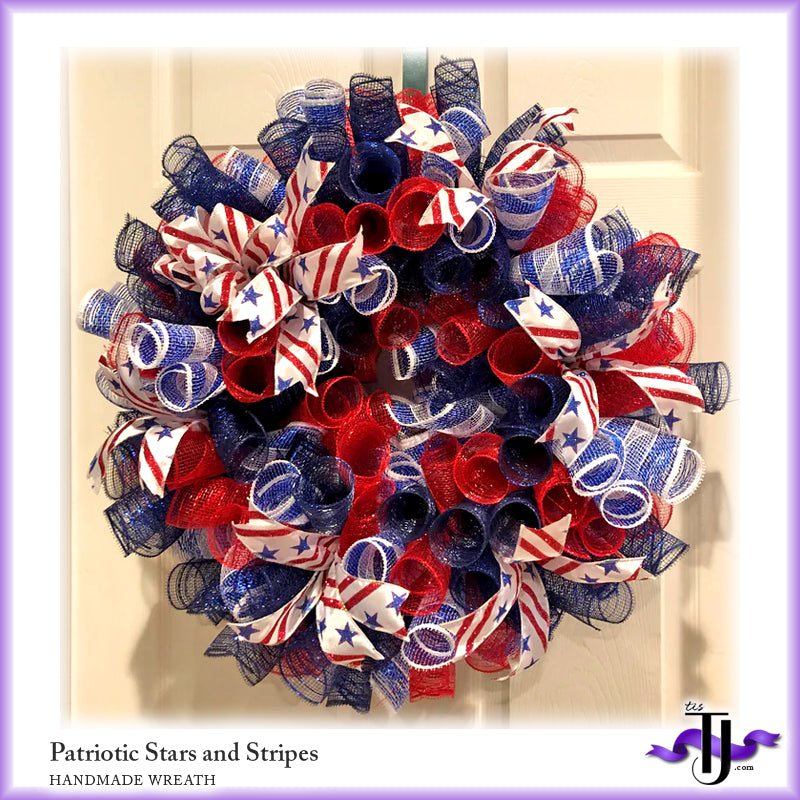 Patriotic Stars and Stripes R/W/B Wreath