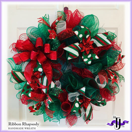 Ribbon Rhapsody Christmas - Handmade Wreath