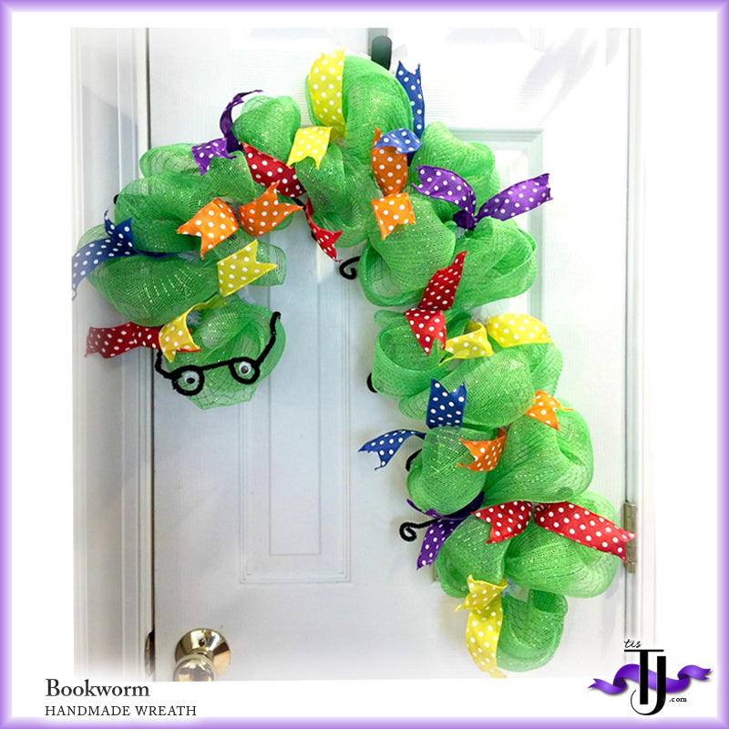 School Bookworm Wreath