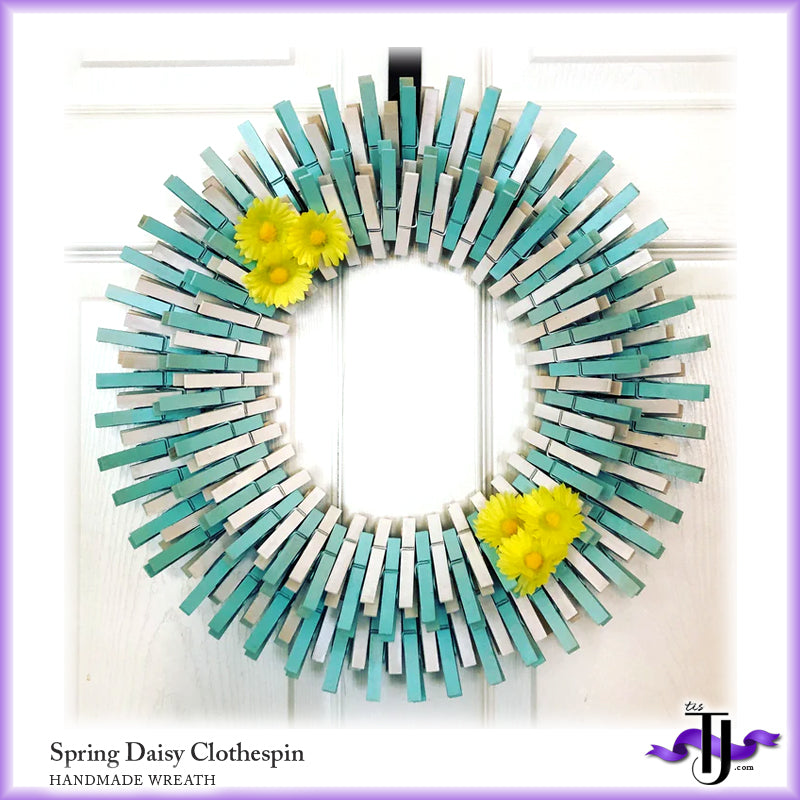 Spring Daisy Clothespin Wreath