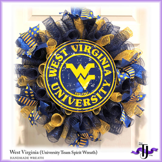 University Team Spirit Wreath - West Virginia